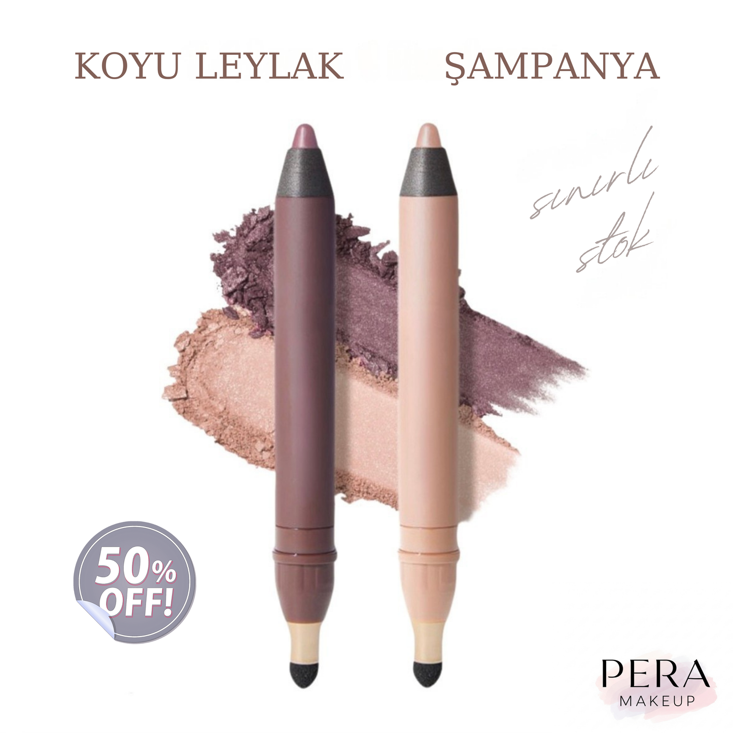 Pera MakeUp® Shadow Liner: 2'si 1 Arada Su Geçirmez Eyeliner ve Göz Farı