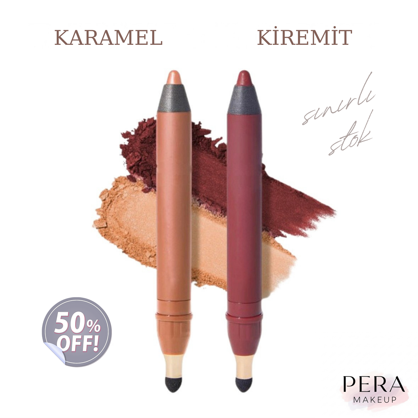 Pera MakeUp® Shadow Liner: 2'si 1 Arada Su Geçirmez Eyeliner ve Göz Farı