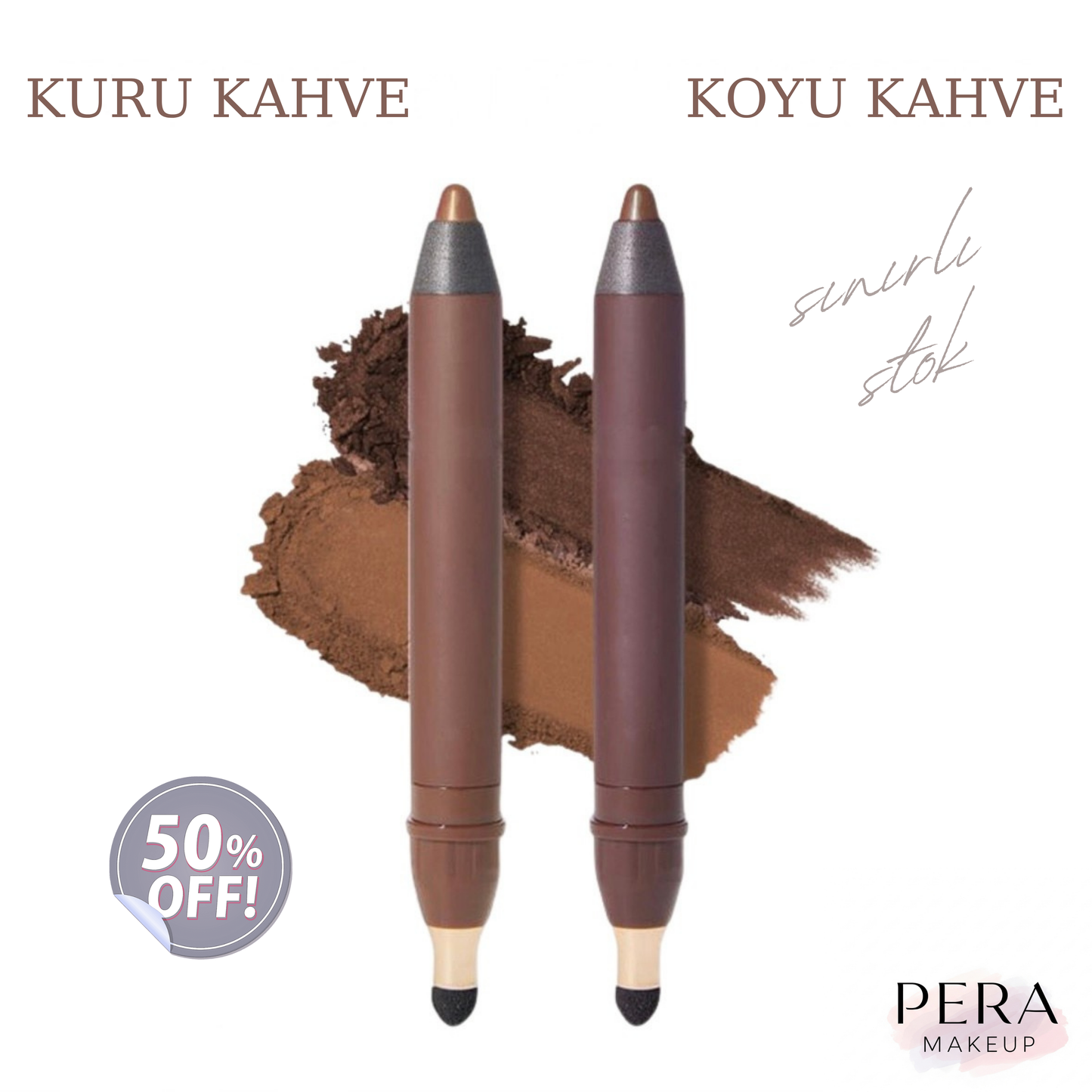 Pera MakeUp® Shadow Liner: 2'si 1 Arada Su Geçirmez Eyeliner ve Göz Farı
