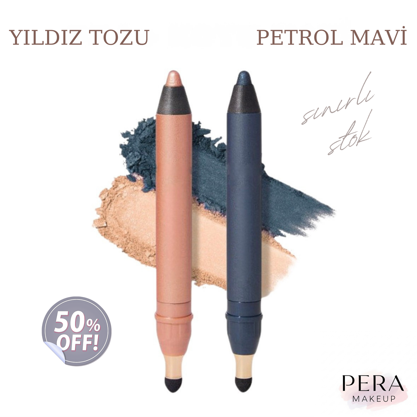 Pera MakeUp® Shadow Liner: 2'si 1 Arada Su Geçirmez Eyeliner ve Göz Farı